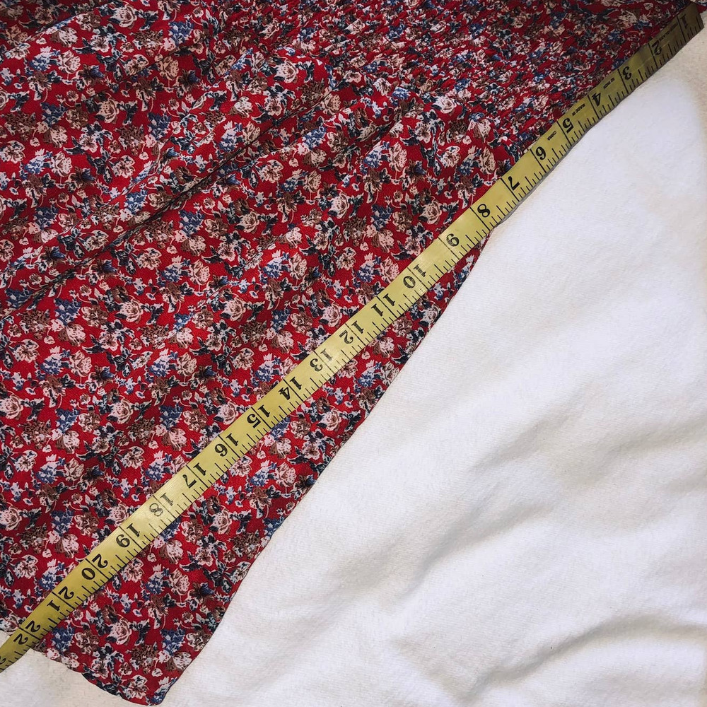 Pretty Little Thing Red/ Floral Print Long Sleeve Mini Sweetheart Dress NWT- 6 - Picture 7 of 12